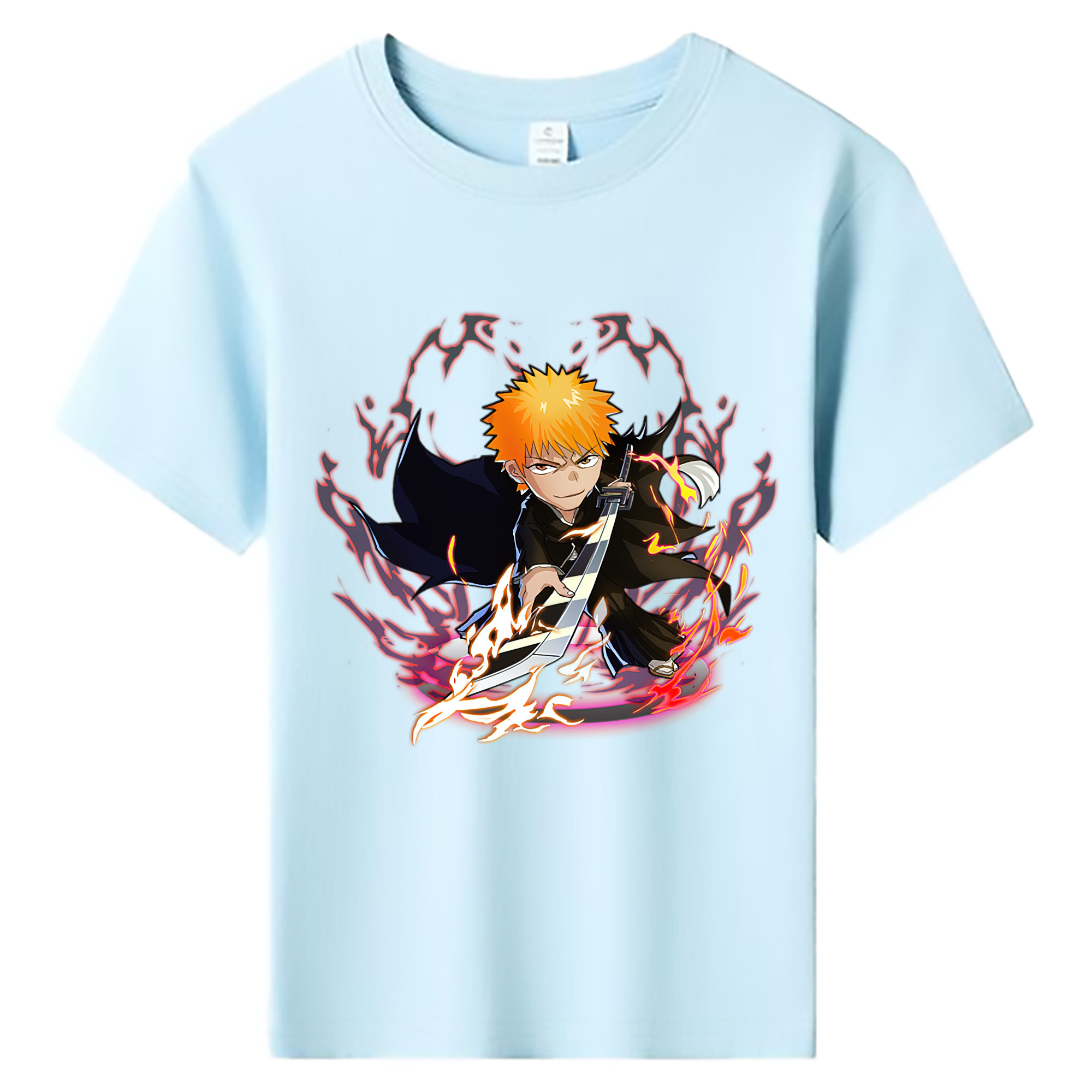 （画像用） ブリーチ 黒崎一護（くろさき いちご）BLEACH Kurosaki Ichigo 綿100％キッズTシャツ（フロントプリント）